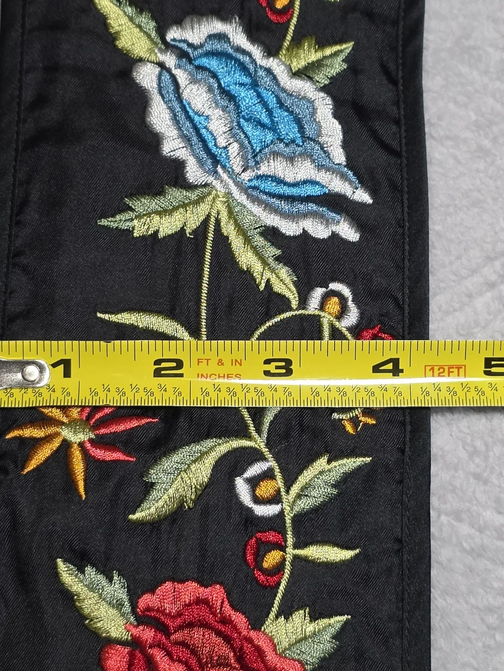 HTF Johnny Was Silk Embroidered Obi Wrap Belt Floral Tassel Sash